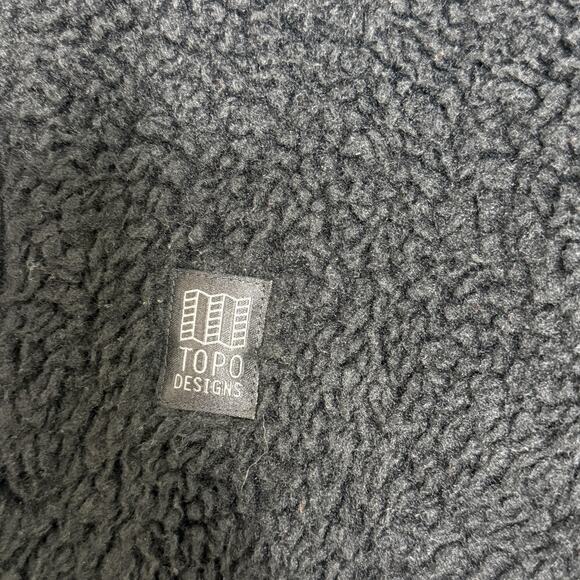 Topo Designs Jacket Mens Small Black Reversible Sherpa Fleece Zip Pockets - Picture 6 of 11